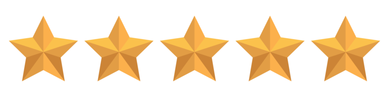 yellow five stars quality rating icons transparent background
