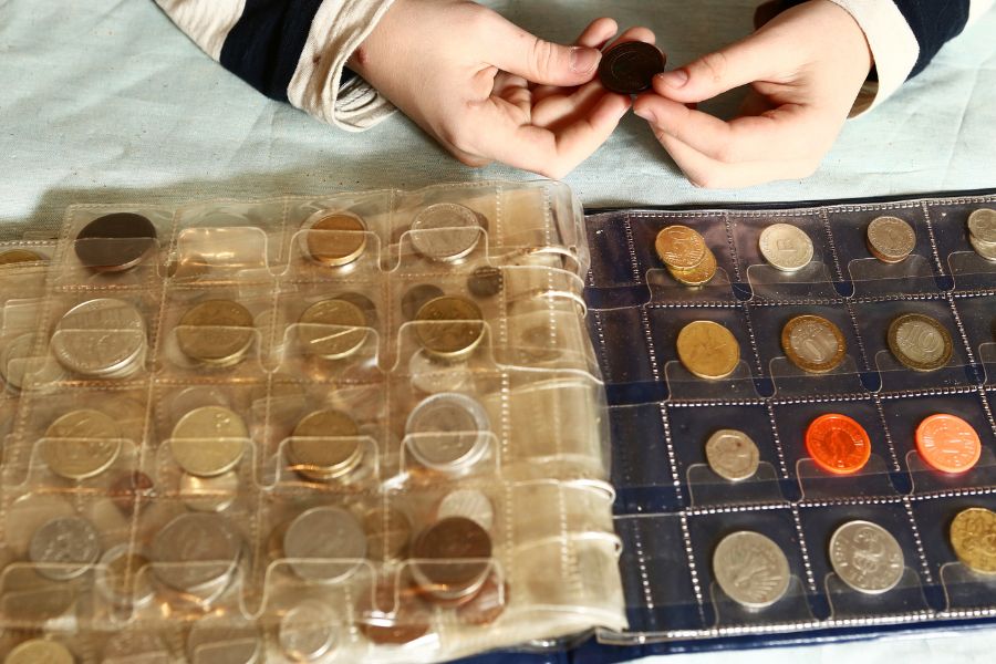 person-collecting-coins-in-a-folder