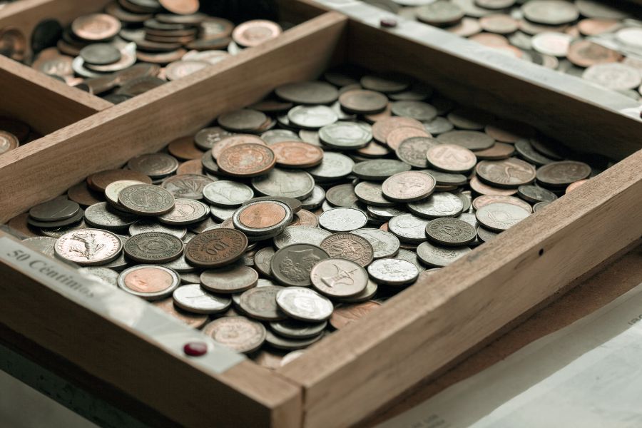 coin-collection-in-collection-box