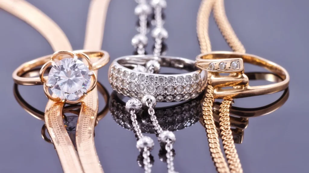 3 Jewelries showcasing platinum vs white gold
